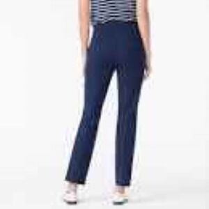 J. Crew Ponte Knit Skinny Pixie Pants Navy Blue Snap Front Size 4